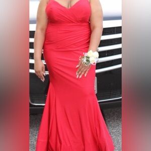 Bari Jay Vibrant Red Gown